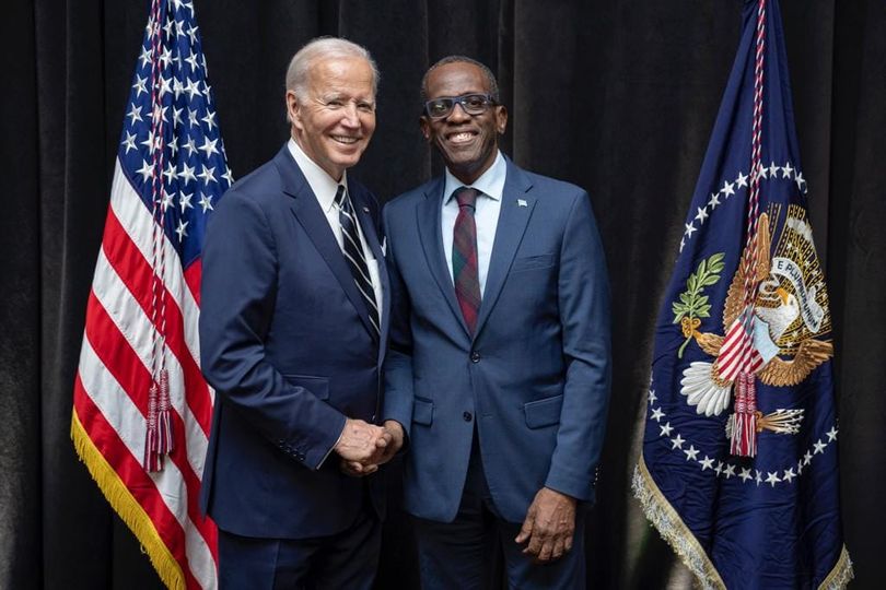 Prime Minister of Saint Lucia, Philip J. Pierre with President Joe Biden and Jill Biden - WIC News