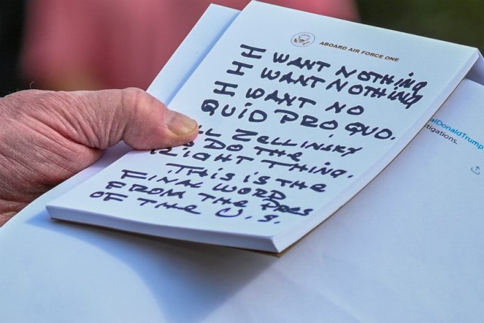With Handwritten Notes, Trump Defends Himself on Impeachment - WIC News