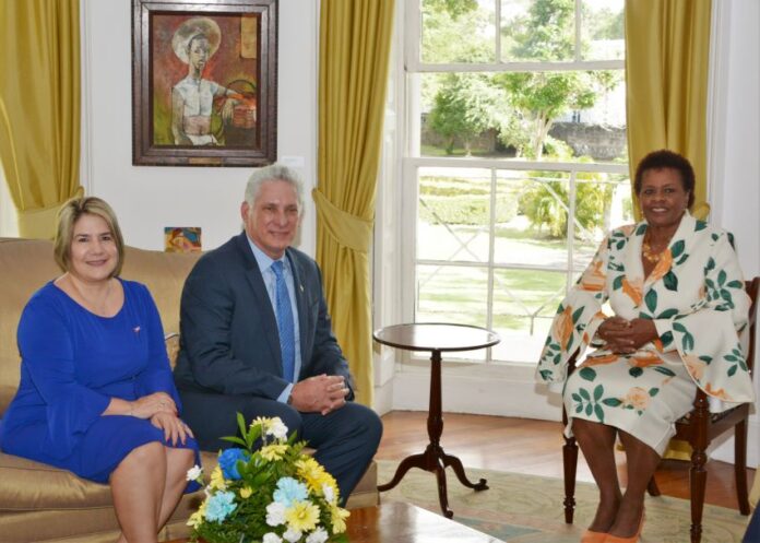 Barbados Prez Dame Sandra Mason receives courtesy call from Cuban